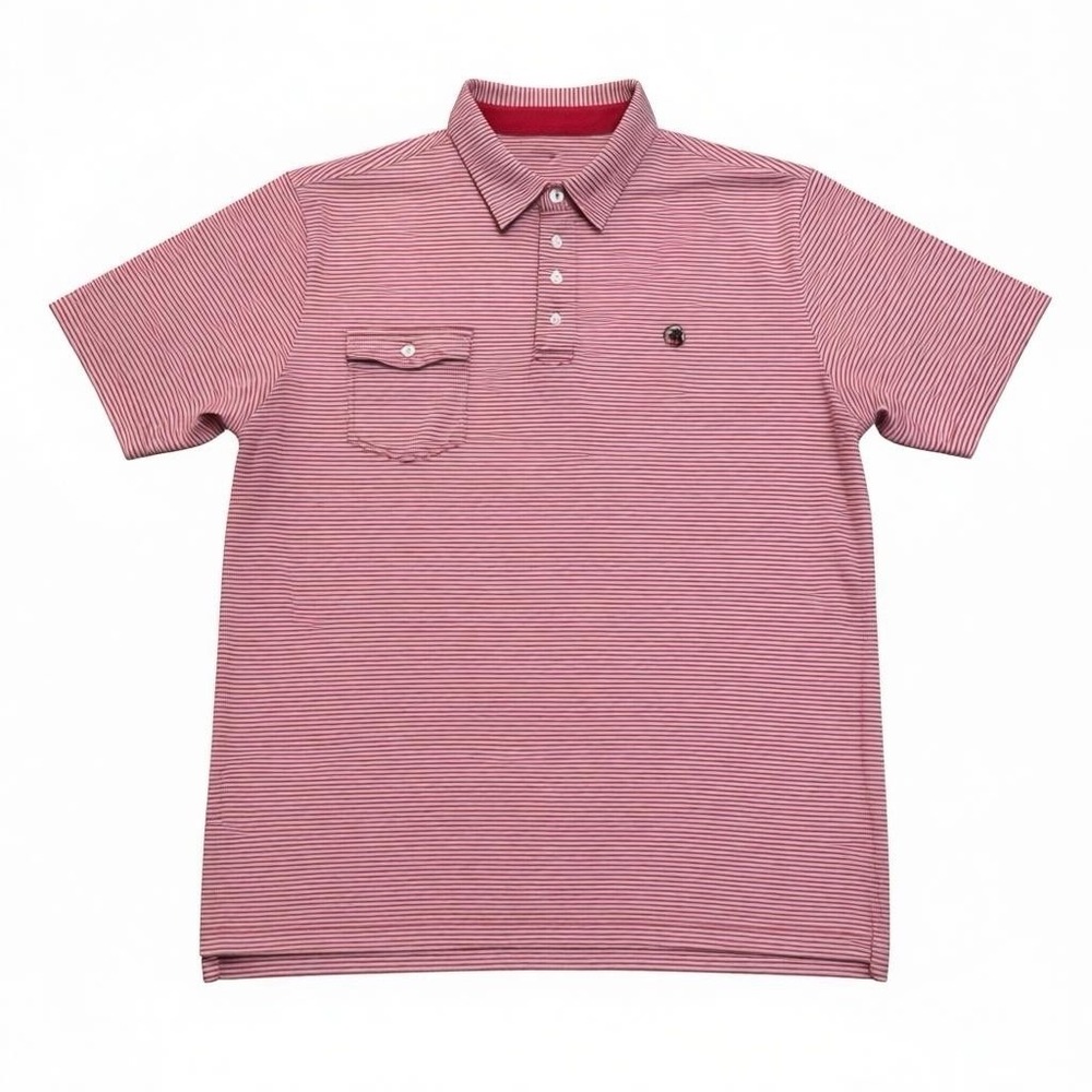 Southern Proper Tourney Golf Polo Shirt Red‎ & White Striped Men's Size XL